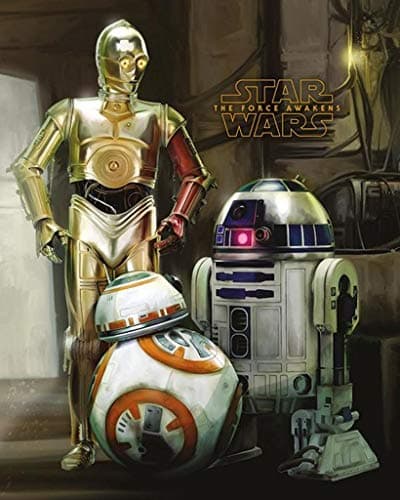 Image of Pyramid International "Droids Star Wars Episode VII Mini Poster, Multi-Colour, 40 x 50 x 1.3 cm
