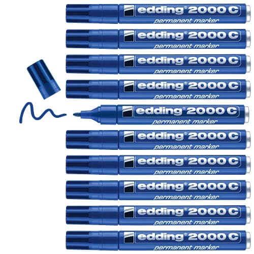 Image of edding 2000c Permanent Marker - Blue - Box of 10
