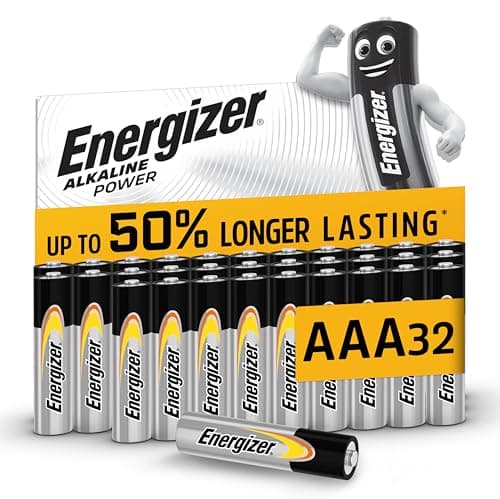 Image of Energizer Alkaline Power - AAA Batteries (32 Pack) - Triple A Battery 1.5V - Up To 50% Longer Lasting - For Everyday Devices - 100% Recyclable Packaging - 7 Year Shelf-Life [Amazon Exclusive]
