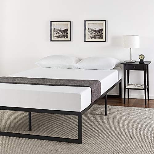 Image of Zinus Abel King Metal Bed Frame with Footboard (150 x 200 cm) – Underbed Storage with Steel Slat Support, Easy Assembly – Black