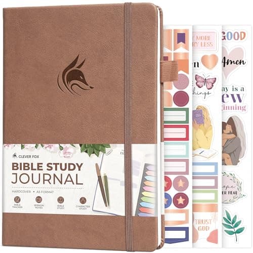 Image of Clever Fox Bible Study Journal – Church Notes Notebook – Note Taking & Journaling Kit – Faith Based Religious Gifts & Accessories (Dark Terracotta)