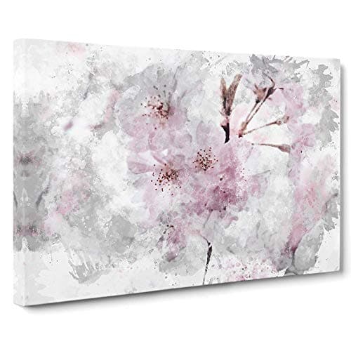 Image of A Pretty Pink Cherry Blossom Tree Canvas Print | Gallery Wrapped 30mm Frame Wall Art | 30x20 inches | Ready to Hang | Abstract Floral Picture | Living Room Bedroom Lounge Office