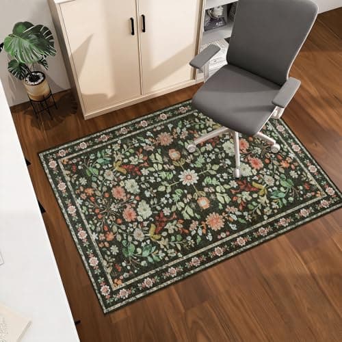 Image of Homcomodar Office Chair Mat for Hardwood Floor 90x120cm Black Floor Protector for Office Chair Gaming Chair Mat Non-Slip Office Floor Mat for Hard Wooden Tile Floors