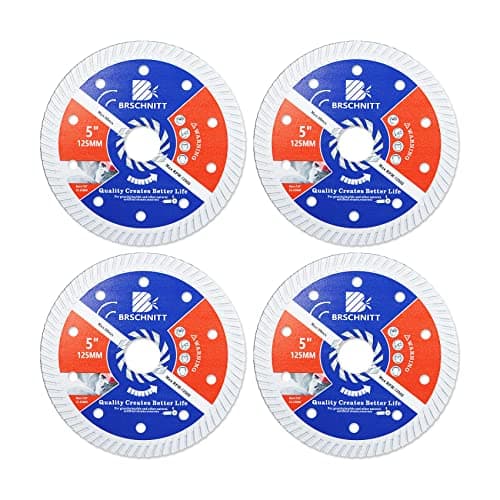 Image of BRSCHNITT Diamond Blade for Concrete Masonry,4pcs 125mm with Arbor 22.23mm Dry/Wet Continuous Rim Diamond Cutting Disc for Granite Marble Stone Hard Concrete Reinforced Concrete
