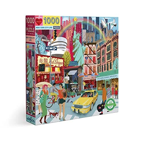 Image of eeBoo Piece and Love New York Life 1000 piece square adult Jigsaw Puzzle