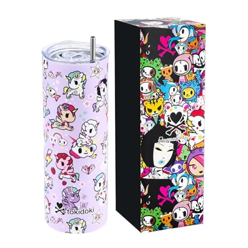 Image of Tokidoki Unicorno 16oz Insulated Stainless Steel Water Bottle with Straw Vacuum Sealed Tumbler, Leak Proof Flip Lid & Straw, Thermal Cup for Hot & Cold Drinks, Cute Unicorno Design (unicorno_dream)