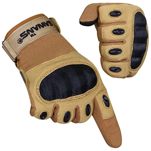 Image of SAWANS Motorbike Gloves Motorcycle Sports Full Finger ATV Riding Men Women Hard Knuckle Touch Screen MTB Mountain Bike Outdoor Road Cycling Hiking Bike Climbing Camping Ski (S, Brown)