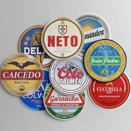 Image of Chelsea Football Beer Mat Coasters 25/26 Season – Bundle of 9 Beer Mats for Chelsea Fans, Collectors, Home Pubs & Match Day Drinks