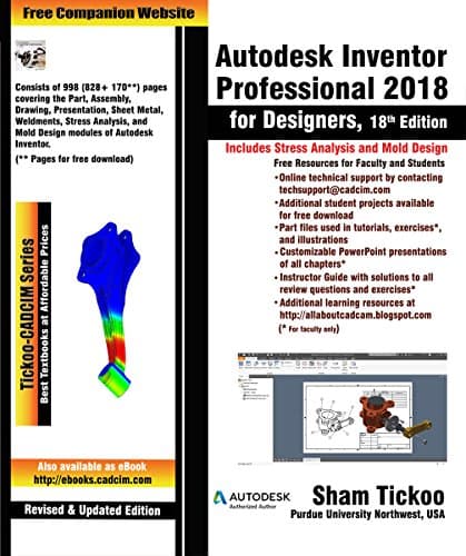 Image of Autodesk Inventor Professional 2018 for Designers, 18th Edition