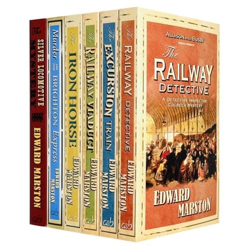 Image of Edward Marston Railway Detective Series 1-6 Books Collection Set (The Railway Detective, Excursion Train, Railway Viaduct, Iron Horse, Murder on the Brighton Express & The Silver Locomotive Mystery)