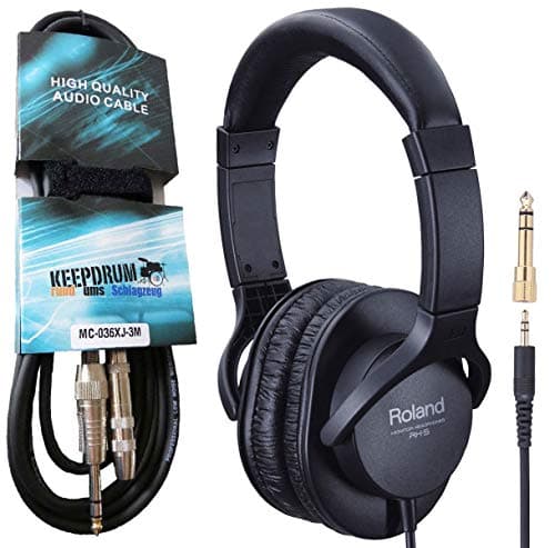 Image of Roland RH-5 Closed Stereo Headphones + Keepdrum 3 m Extension Cable