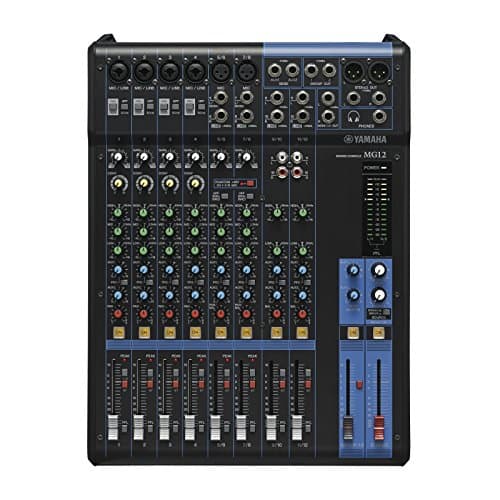 Image of Yamaha MG12 Mixer - Compact mixer with 12 input channels, 2 group buses, 2 AUX and D-PRE mic preamps