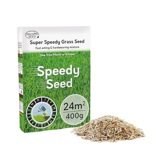 Image of Pronto Seed Premium Grass Seed 400g - Fast Growing, Hard-Wearing - Covers 24m² for Lawns & Overseeding - DEFRA Approved & Tailored for UK Climate (400g)
