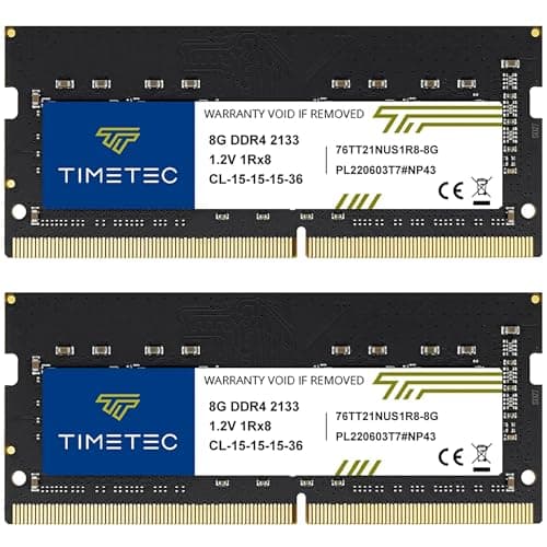 Image of Timetec 16GB KIT (2x8GB) DDR4 2133MHz (PC4-2133P) PC4-17000 SODIMM Laptop RAM – 260-Pin 1.2V CL15 Non-ECC Unbuffered Memory Module for Laptop, Notebook, Mini PC, All-in-One
