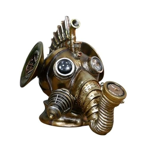 Image of Gifts Direct 2 U Steampunk Elephant Head Bronze Ornament Vintage Mechanical Skull Resin Statue