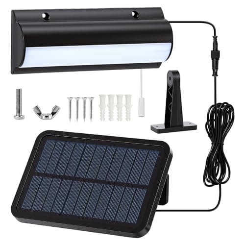Image of Elyrau Solar Shed Light Indoor Outdoor, Solar Pendant Light with Pull Cord Switch IP65 Waterproof for Yard Garage Workshop Shed Garden Outside Garden Decorations