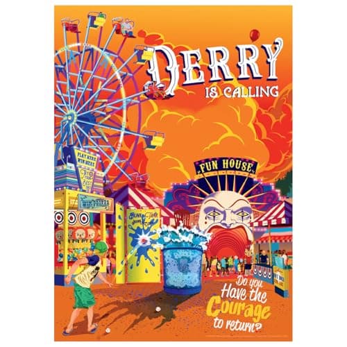 Image of FaNaTtik IT Pennywise Derry Fairground Art Print A3 — Limited Edition, Hand‑Numbered (995)
