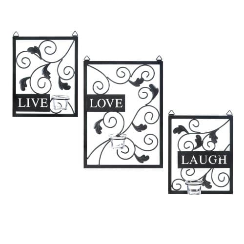 Image of Essential Home Essence Live, Laugh, Love Wall Sconce Set (3 Piece)