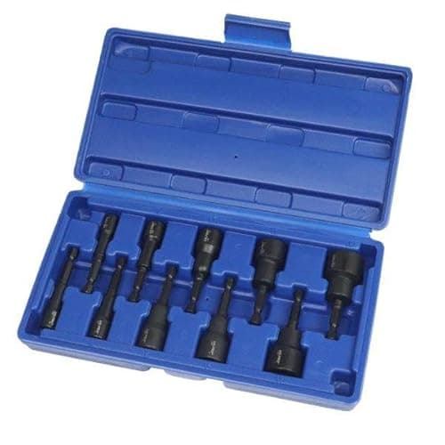 Image of US PRO Tools 10pc 1/4" Hex Dr Magnetic Impact Nut Driver Set Metric 7165