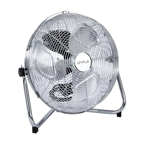 Image of Oypla 3 Speed Floor Standing Gym Fan Hydroponic (Chrome, 14 Inch)