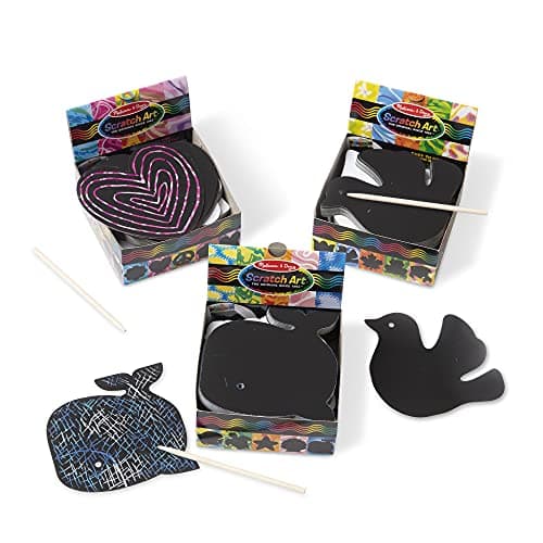 Image of Melissa & Doug Bundle of 3 Scratch Art Mini Notes - Ocean, Nature and Favourite Things, 3 years+, Gift for Boy or Girl