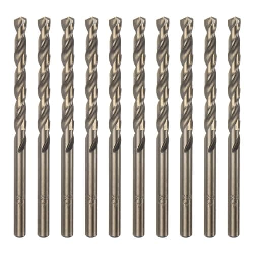 Image of sourcing map 10pcs Cobalt Jobber Drill Bits 4.8mm / 0.189" M35 High Speed Steel HSS Twist Drilling Bit Tool for Stainless Steel Copper Wood Plastic and other Hard Materials