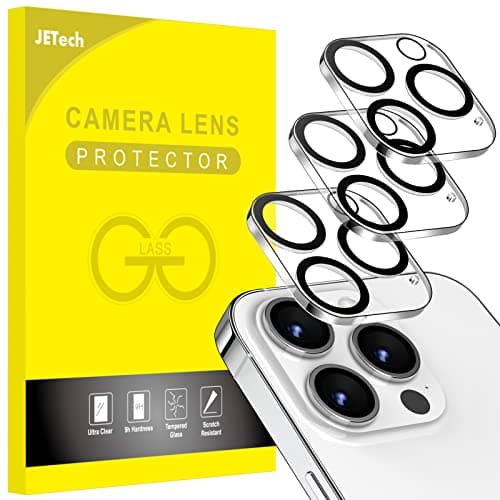 Image of JETech Camera Lens Protector for iPhone 14 Pro 6.1-Inch and iPhone 14 Pro Max 6.7-Inch, 9H Tempered Glass, Anti-Scratch, Case Friendly, Does Not Affect Night Shots, HD Clear, 3-Pack