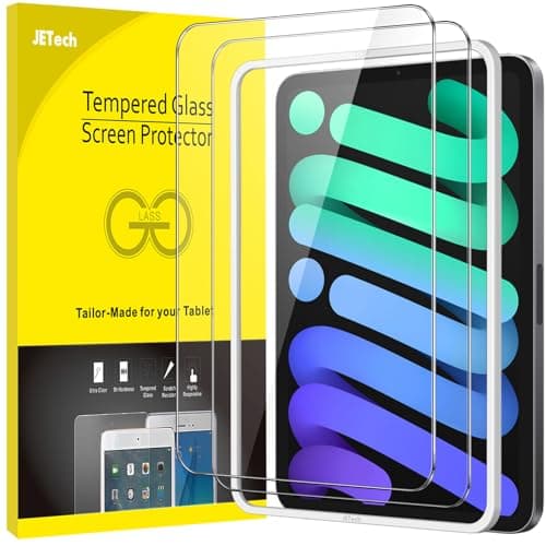 Image of JETech Screen Protector for iPad mini (A17 Pro, 2024 Model, 7th Generation) / mini 6 (2021 Model, 6th Generation) with Easy Installation Frame, Tempered Glass Film, HD Clear, 2-Pack