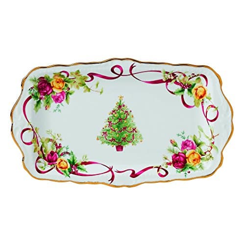 Image of Royal Albert Old Country Roses Christmas Tree Sandwich Tray