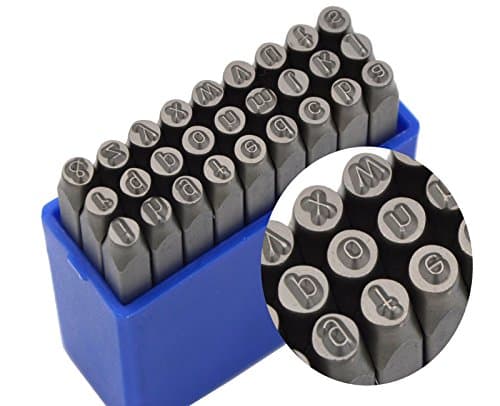 Image of Wokesi 1/4"(6mm) High Hardness Carbon Steel Lowercase Letters Alphabet Script Metal Hand Stamp Punches Kit for Mold Code Tag Jewel Making Die(6mm Lowercase Letter)