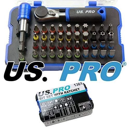 Image of US PRO 43PC Bit Set with Hex Bit Ratchet 1361