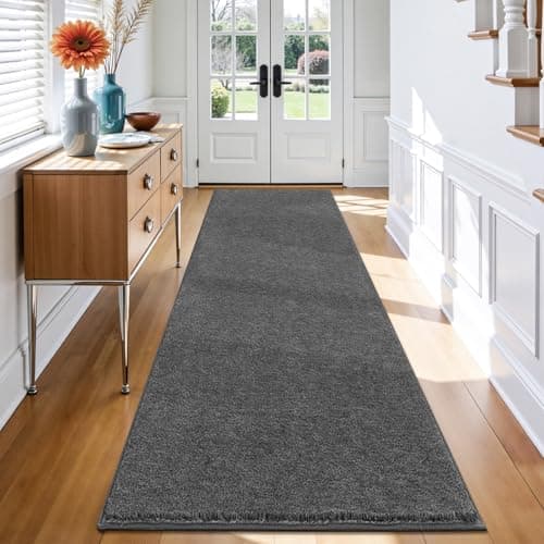 Image of Enyhom Hallway Runner Rug 80 X 200cm, Extra Long Entryway Runner Doormat, Washable Soft Laundry Area Rugs Non Slip Kitchen Carpet Runners for Bathroom Entrance Bedroom, Black&White