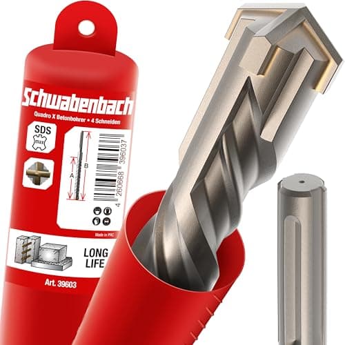 Image of SCHWABENBACH ® SDS Max Drill Bit 40 mm x 480 x 600 mm - Concrete Drill - Precise & Fast Drilling in Concrete - Premium Quality with Carbide Tip - Long Masonry Drill - No Hooking in Reinforcement Iron
