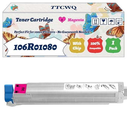 Image of Compatible for Xerox 106R01080 106R01077 106R01078 106R01079 Toner Cartridge Work for Xerox Phaser 7400 7400N 7400DN 7400DT Printers (1 Pack Magenta)
