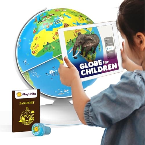 Image of Shifu PlayShifu Educational Globe for Kids, Orboot Earth (+ App) Interactive AR World, 400 Wonders, 1000+ Facts, STEM Toy Gifts for Kids 4-10 Years, No Borders, No Names on Orboot Globe