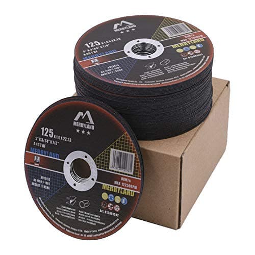 Image of Merryland Cutting Disc 125 Metal for Angle Grinder, 125 X 1.0 X 22.23 mm Cutting Wheel 50 Pieces, INOX Stainless Steel Iron Universal 5 inch Type 41, Bravo-Line B13081042