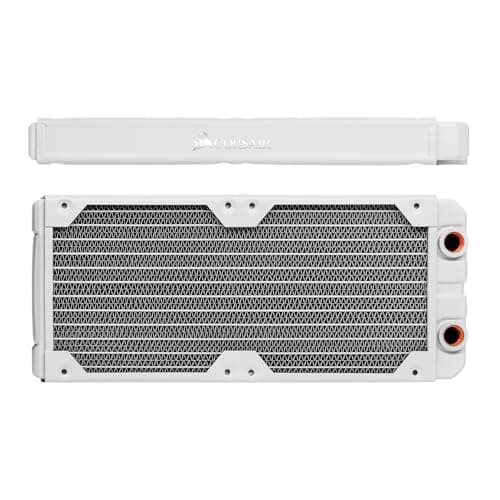 Image of CORSAIR Hydro X Series XR5 240mm Water Cooling Radiator - Dual 120mm Fan Mounts - Premium Copper Construction - Easy Installation - White