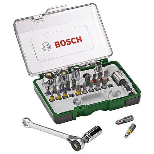Image of Bosch 27pc.Screwdriver Bit and Ratchet Set (PH-, PZ-, Hex-, T-, S-Bit, Accessories Drill and Screwdriver)