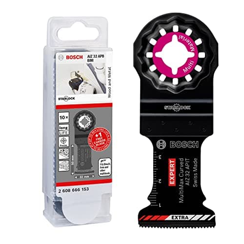 Image of Bosch Accessories Professional 10x AIZ 32 APB + 1x Expert MultiMax AIZ 32 APIT Multitool Blade (for Wood, Metal, Stainless Steel Sheets, Accessories Multitool)