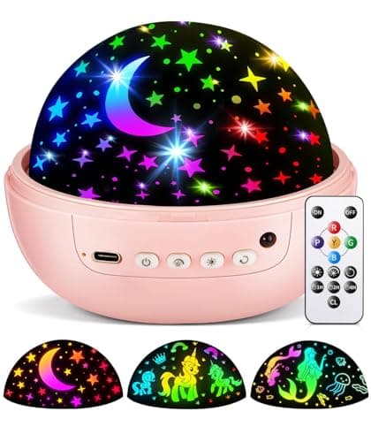 Image of COOLNIGHT Unicorn Gifts for Girls,【93 Modes+Remote】 Sensory Lights, 3 Timer&3 Brightness Kids Night Light Projector,360° Rotate Star Projector,Unicorn Toys Gifts for 4 Year Old Girl,Girls Room Decor