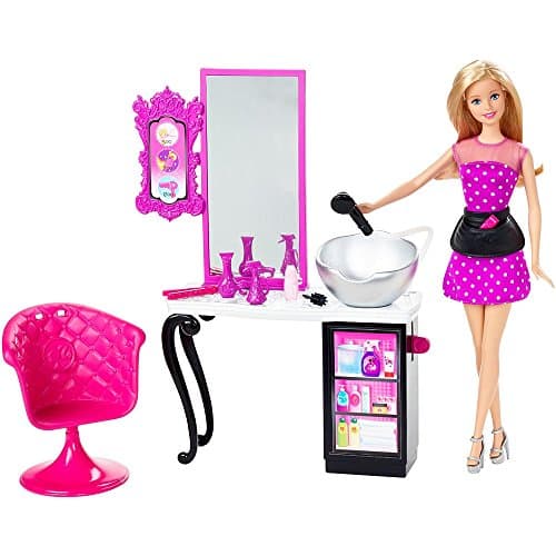 Image of Barbie CMM55 Malibu Avenue Hairdresser Style Salon with Doll by Mattel