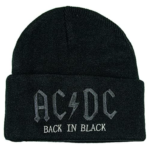 Image of Amplified Unisex Adult Back in Black AC/DC Beanie (One Size) (Black/White)
