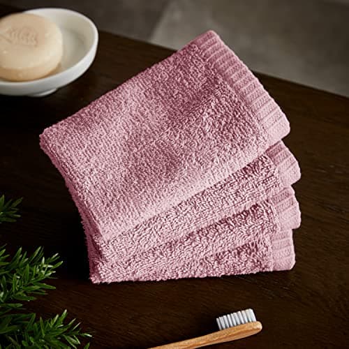 Image of Catherine Lansfield Quick Dry Cotton Face Cloth 4 Pack Pink