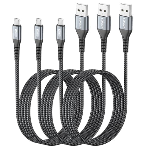 Image of SUNGUY Micro USB Charger Cable [1M x 3] USB 2.0 Micro Charging and Data Tranfer Lead for Samsung S6 S7 Edge,Tab 4,Moto E4 G5S Plus,Sony Xperia Z3 Z5,Kindle,PS4,Xbox,Huawei Honor 7X