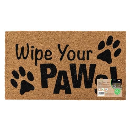 Image of JVL Eco-Friendly Latex Backed Coir Entrance Doormat, 40x70cm - Wipe Your Paws