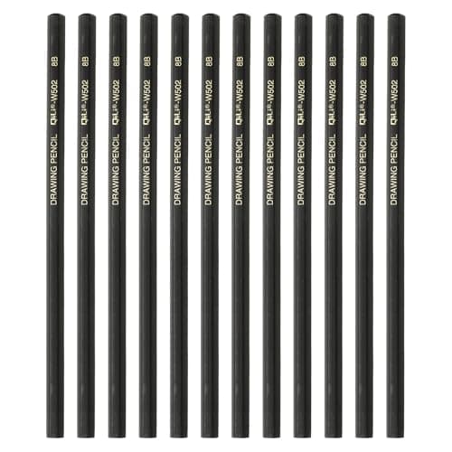 Image of PATIKIL 12Pcs 8B Drawing Pencils for Sketching, Hexagonal Sketch Pencils for Drawing Writing Art Sketching Artists Beginners, Black