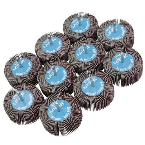 Image of 80 Grit 80mm Flap Wheel Disc Abrasive Sanding Pads for Drills Grinders 6mm Shank 10pc