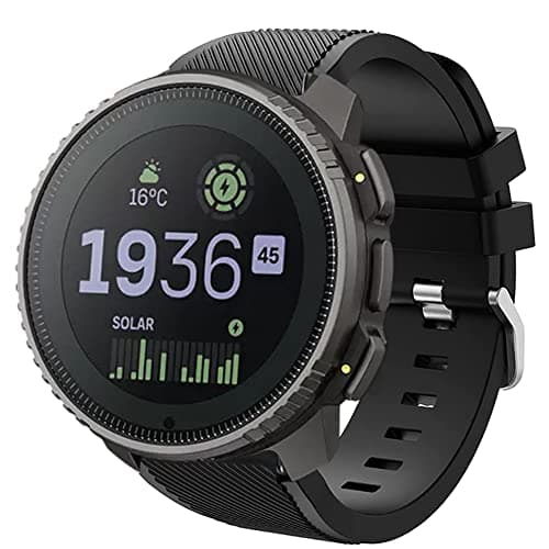 Image of Blueshaweu Compatible for SUUNTO Vertical Bands, 22mm Classic Silicone Replacement Straps Compatible for Compatible for SUUNTO Vertical / 9 Peak/Peak Pro / 5 Peak (Black)