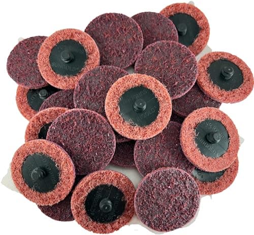 Image of Sungold Abrasives 74903 Medium Non Woven Surface Conditioning R-Type Quick Change Disc, 2-Inch, Maroon (25/Box)