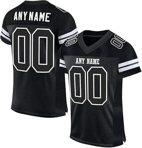 Image of Custom American Football Jersey for Men Women Youth Personalised Athletic Mesh Sport T-Shirt with Name Number #9 Oversized Short Sleeves Breathable and Lightweight Practice Jersey